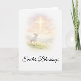 Cartão Easter Blessings Lamb of God Christian Easter Card