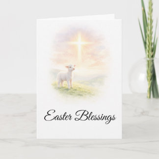 Cartão Easter Blessings Lamb of God Christian Easter Gree