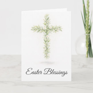 Cartão Easter Blessings Olive Branch Cross Christian Card