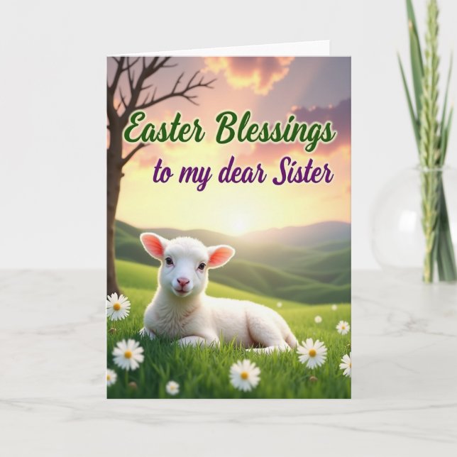 Cartão Easter Blessings Sister Card (Frente)