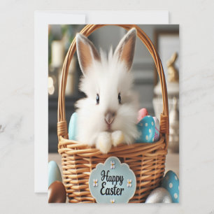 Cartão Easter bunny with his eggs.