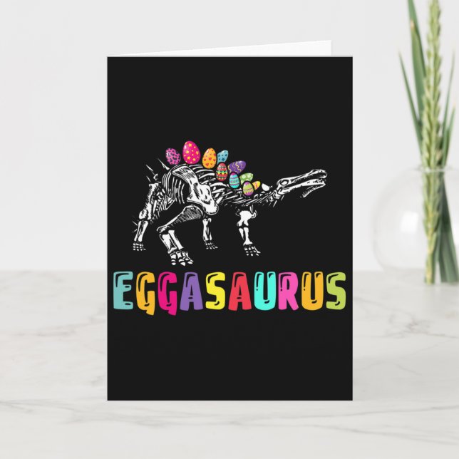 Cartão Easter Day Dino - Eggasaurus Stegosaurus Egg Dinos (Frente)