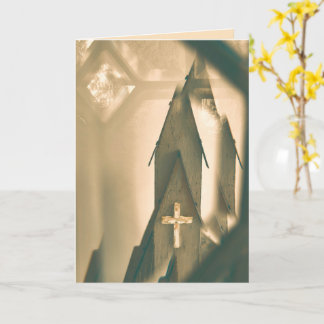 Cartão Easter, Good Friday, Blessings with church & cross