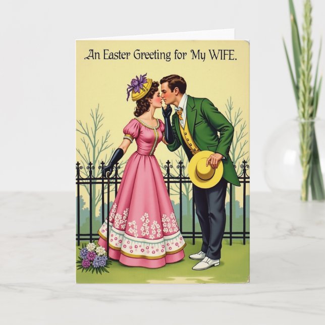 Cartão Easter Greeting For My Wife Card (Frente)
