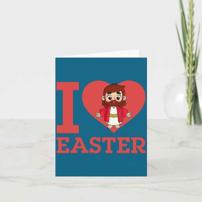 Cartão Easter Heart Easter Christian Jesus Bible Verse (Frente)