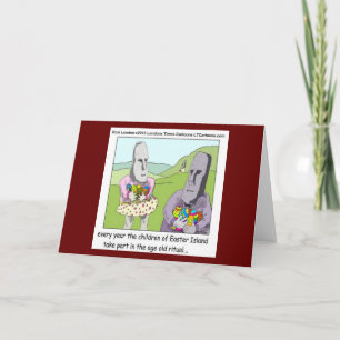 Cartão Easter Island Egg Hunt Greetingcard by Rick London