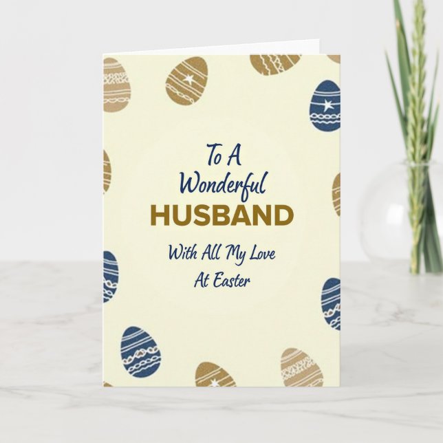 Cartão Easter Love Husband Greeting Card (Frente)