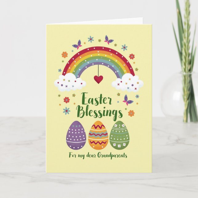 Cartão Easter Rainbow Grandparents Card (Frente)
