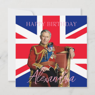 Cartão Easy Custom Name King Charles III Bandeira britâni