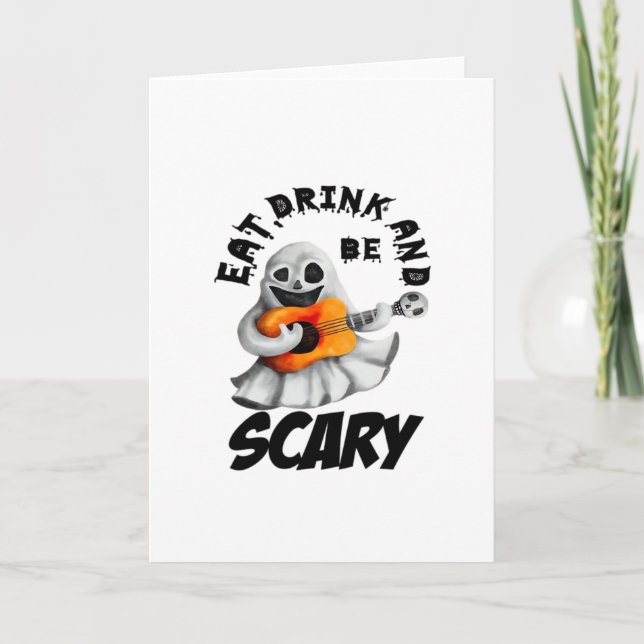 Cartão Eat Drink And Be Scared Minimal Clean (Frente)