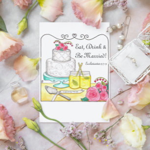 Cartão Eat, Drink & Be Married Wedding Card