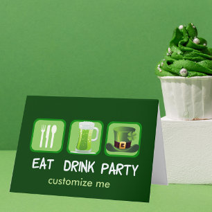 Cartão Eat Drink Party Funny St. Patrick's Day