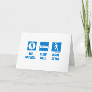 Cartão Eat healthy, sleep well, move often