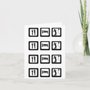 Cartão Eat Sleep Golf Note Cards