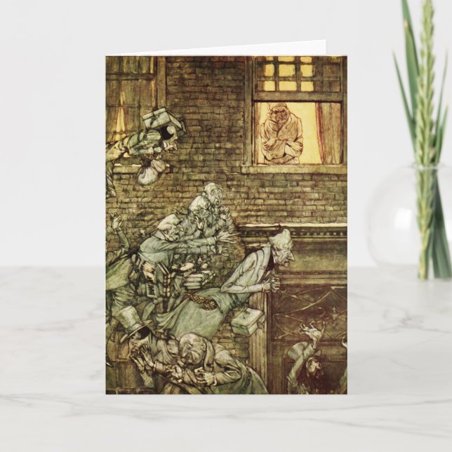 Cartão Ebenezer Scrooge Dickens Christmas Carol Vintage (Frente)