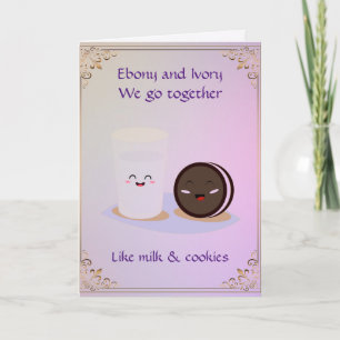 Cartão Ebony and Ivory We go Together Greeting Card