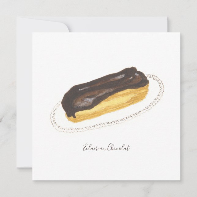 Cartão Éclair au Chocolat watercolor (Frente)