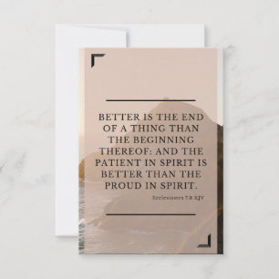 Cartão Eclesiastes 7:8 Bíblia KJV Verse Pic Greeting