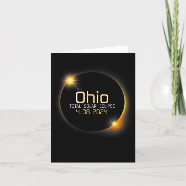 Cartão Eclipse 2024 Shirt State Ohio Total Solar Eclipse (Frente)