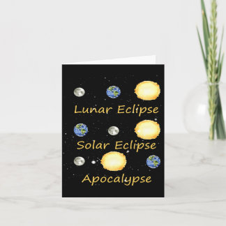 Cartão Eclipse Lunar Eclipse Solar E Apocalipse Engraçado