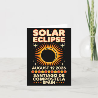 Cartão Eclipse Solar 12 de Agosto de 2026 Santiago De