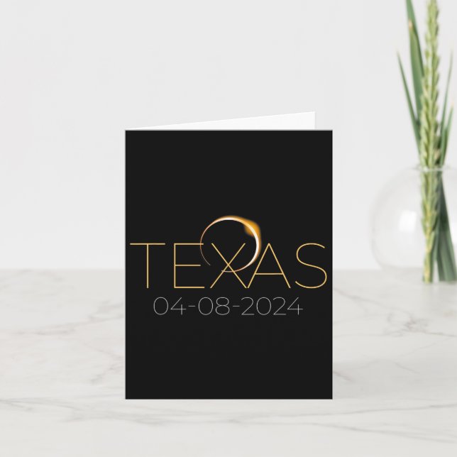 Cartão Eclipse Solar 2024 Estado do Texas Total Eclipse S (Frente)