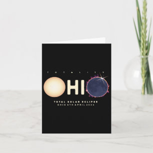 Cartão Eclipse Solar 2024 Ohio Total Astronomy Gr