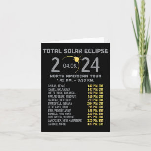 Cartão Eclipse Solar 2024 Totalidade abril 8 Homens Mulhe