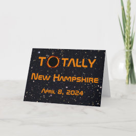 Cartão Eclipse Solar 2024 Totalmente Nova Hampshire