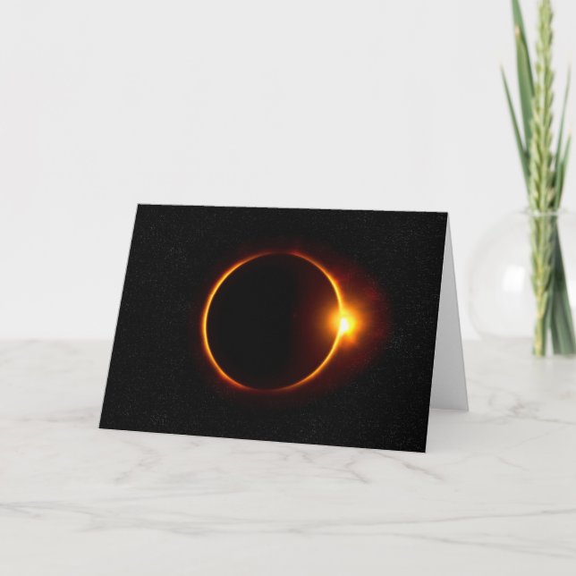 Cartão Eclipse solar Sun escuro & lua (Frente)
