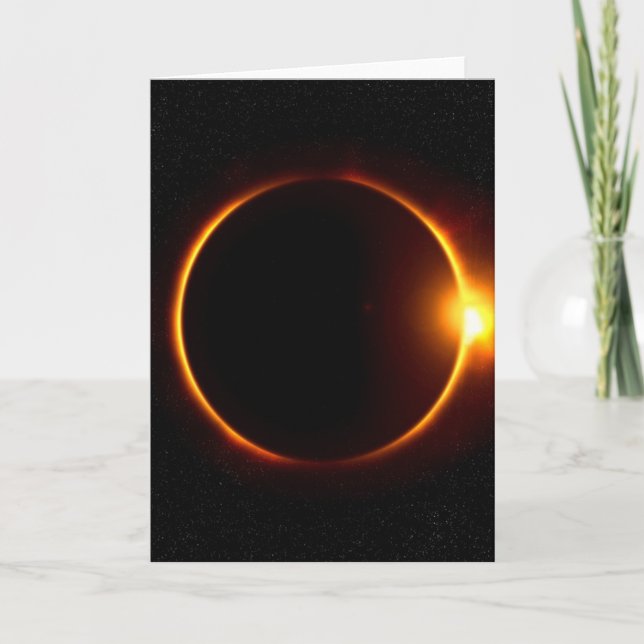 Cartão Eclipse solar Sun escuro & lua (Frente)