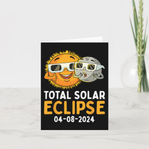 Cartão Eclipse Solar Total 2024 Óculos Diversão Sun Moon