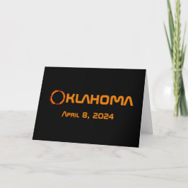 Cartão Eclipse Solar Total de 2024 de Oklahoma