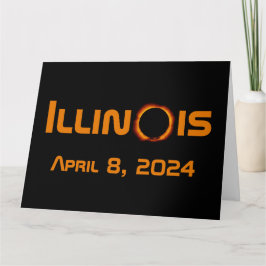 Cartão Eclipse Solar Total de 2024 Illinois