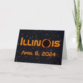Cartão Eclipse Solar Total de 2024 Illinois