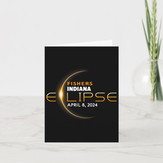 Cartão Eclipse Solar Total de Indiana 2024 (Frente)