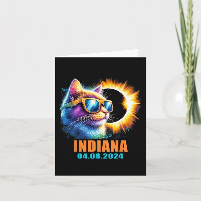 Cartão Eclipse Solar Total de Indiana 2024 (Frente)