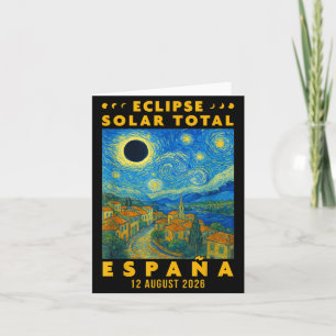 Cartão Eclipse Solar Total Espanha 2026