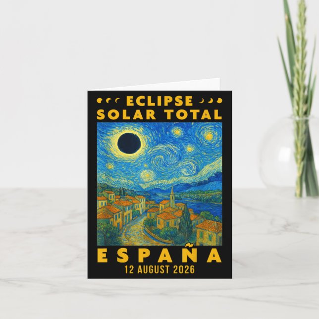 Cartão Eclipse Solar Total Espanha 2026  (Frente)