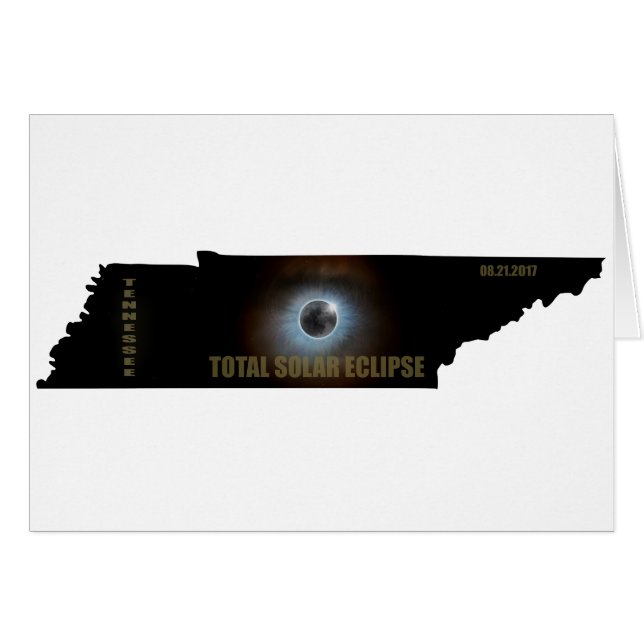 Cartão Eclipse solar total no esboço do mapa de Tennessee (Frente Horizontal)