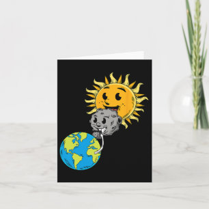 Cartão Eclipse Solar Total Terra Lua Sol Photobomb Lover