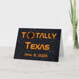 Cartão Eclipse Solar Totalmente Texas 2024