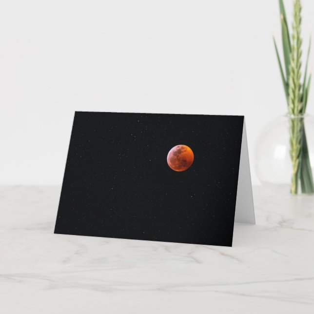 Cartão Eclipse Total da Lua de Sangue | Big Island Havaí (Frente)