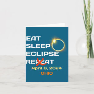 Cartão Eclipse Total Solar Engraçado Ohio Abril