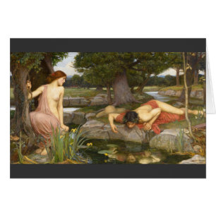 Cartão Eco e narciso da pintura do Pre-Raphaelite