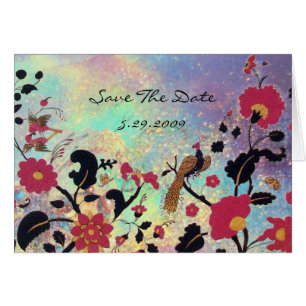 CARTÃO EDEN, ELEGANTE VERMELHO AZUL NEGRO FLORES BRANCOS,