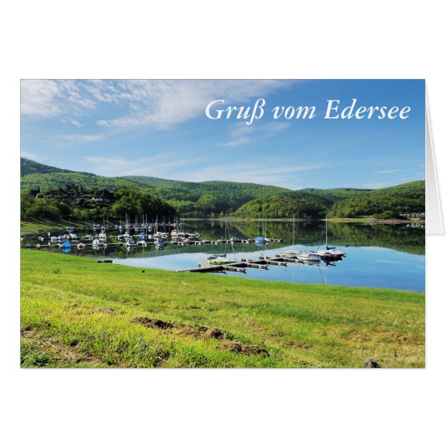 Cartão Edersee Bucht bei Scheid (Frente Horizontal)
