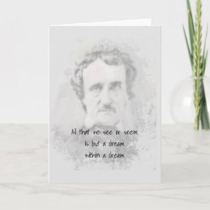 Cartão Edgar Allan Poe Autor do Poeta Sonha em um sonho