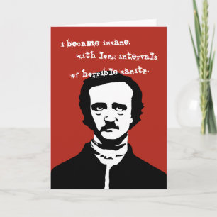 Cartão Edgar Allan Poe Insane Quote Silhouette