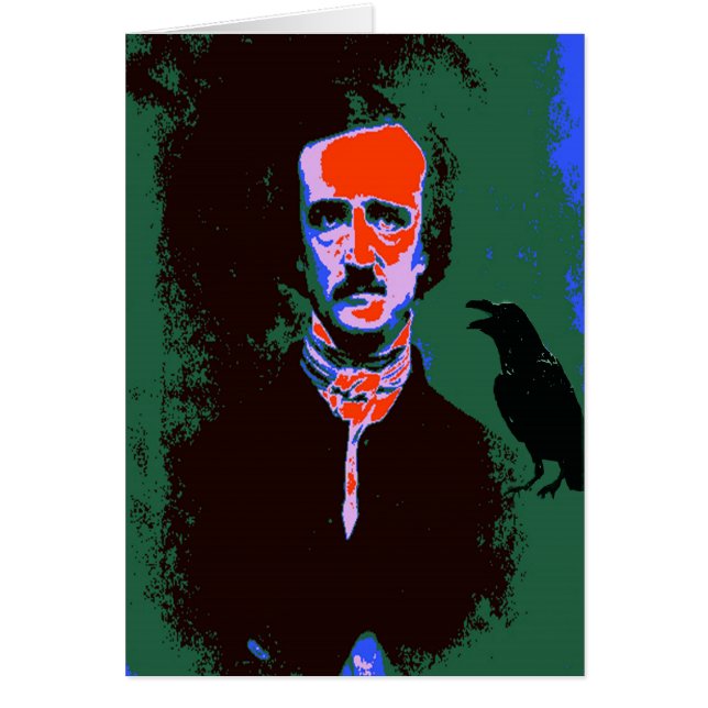 Cartão Edgar Allan Poe Pop Art (Frente)